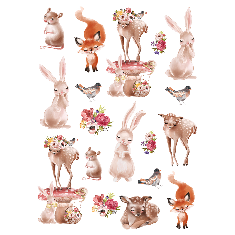 Sticker Sheet: Animals & Mushrooms
