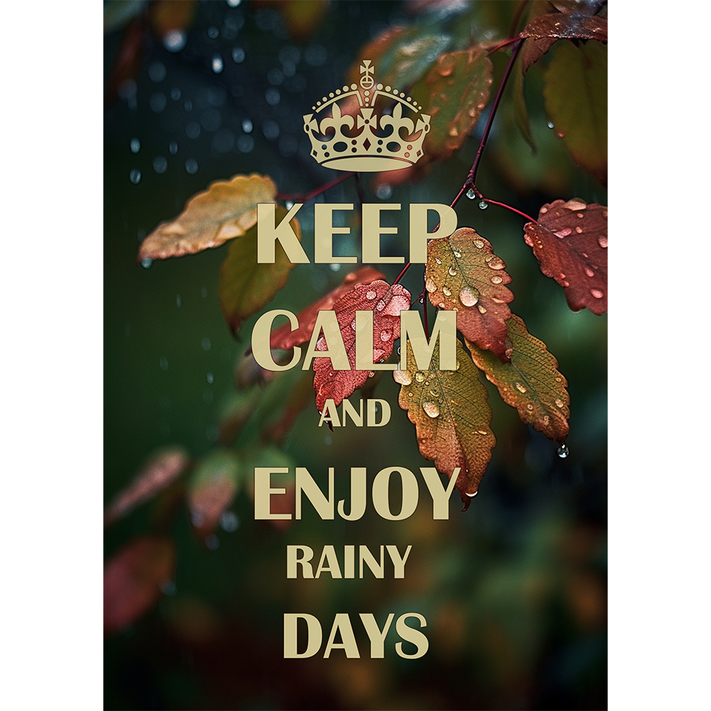 Keep Calm Rainy Days Post Stone