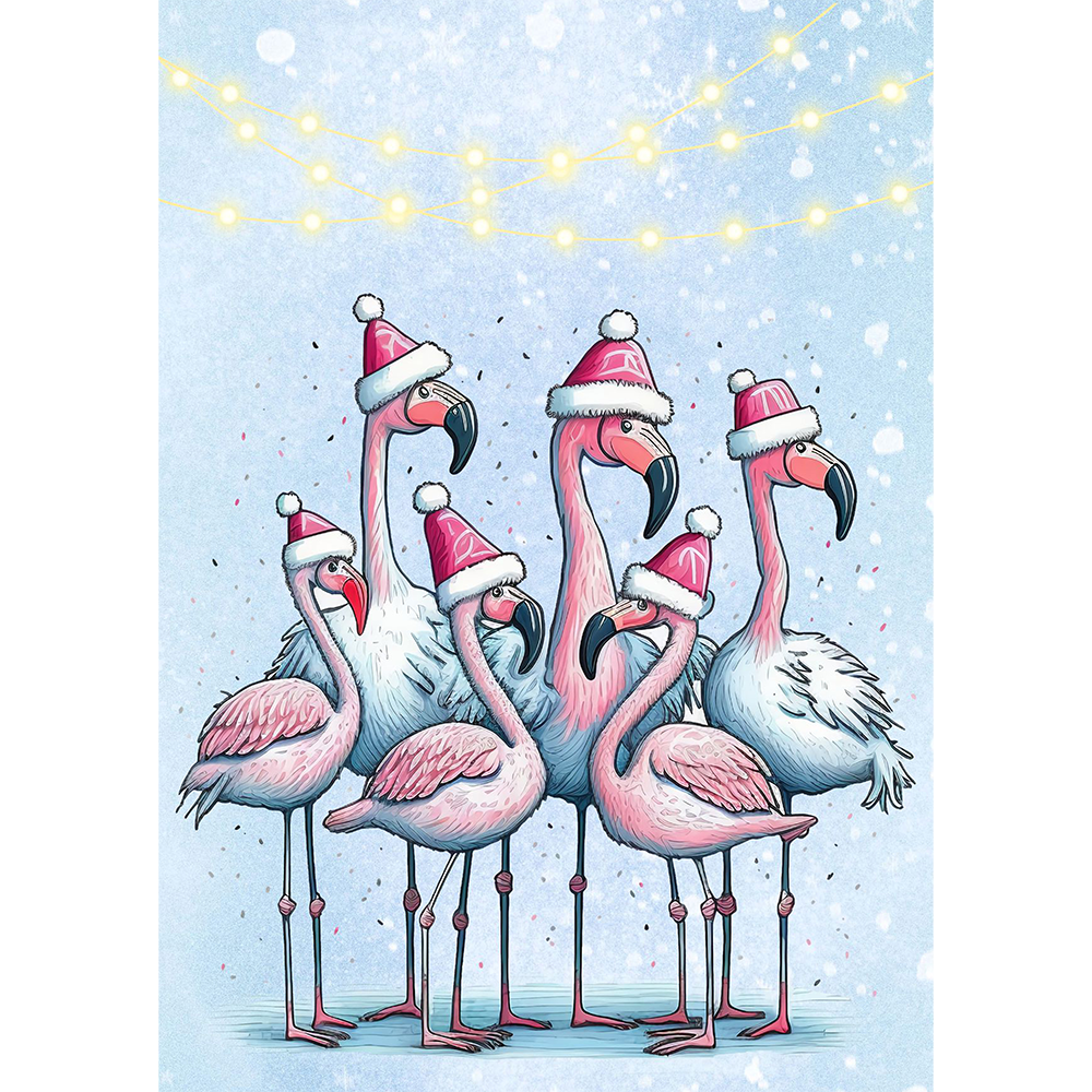 Flamingos' Christmas Parade Post Stone