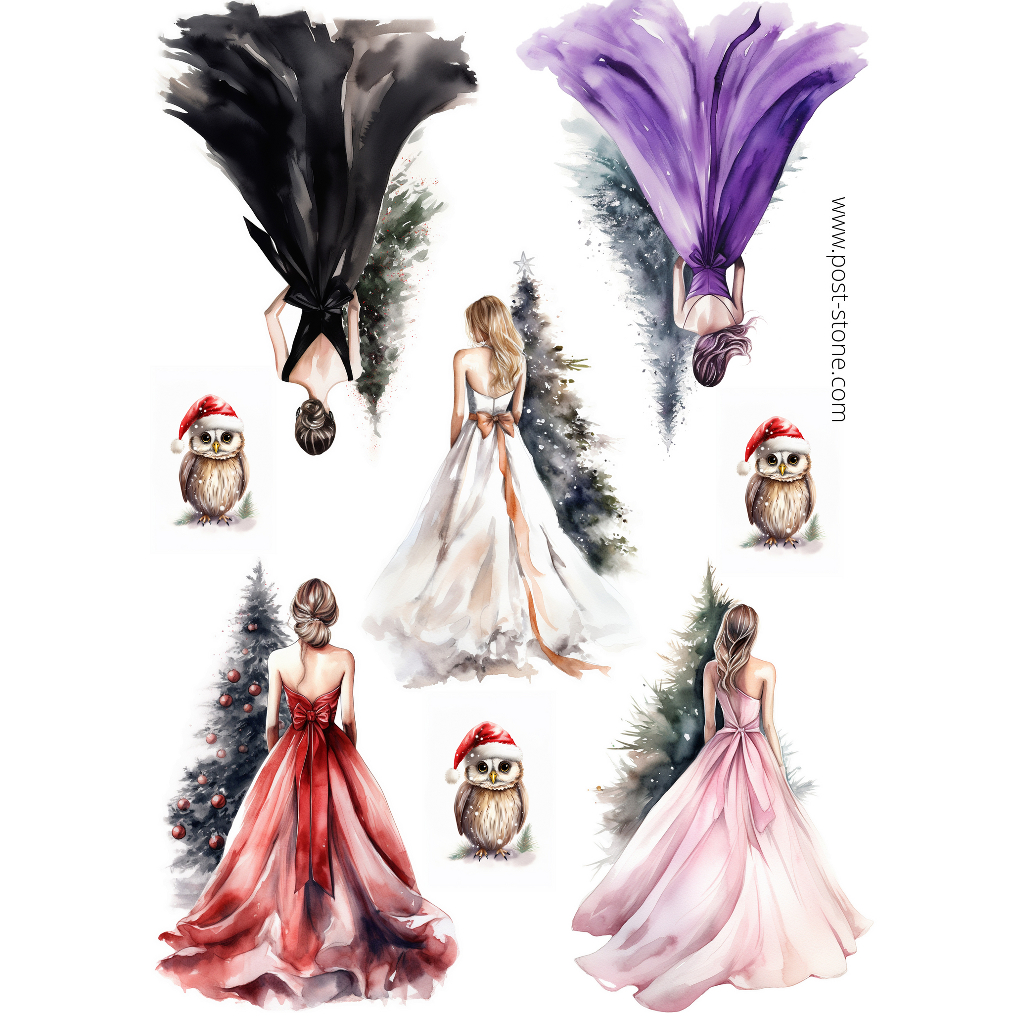 Sticker Sheet: Christmas Dresses