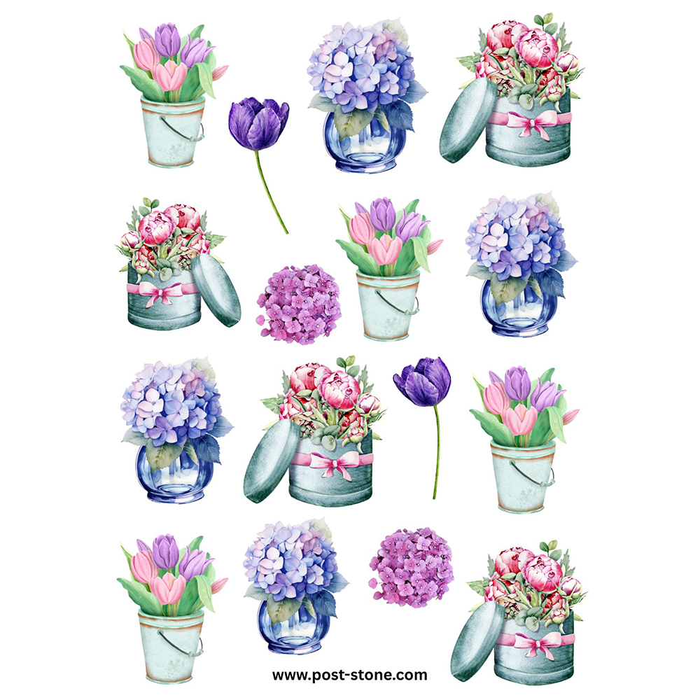 Sticker Sheet: Purple Flowers