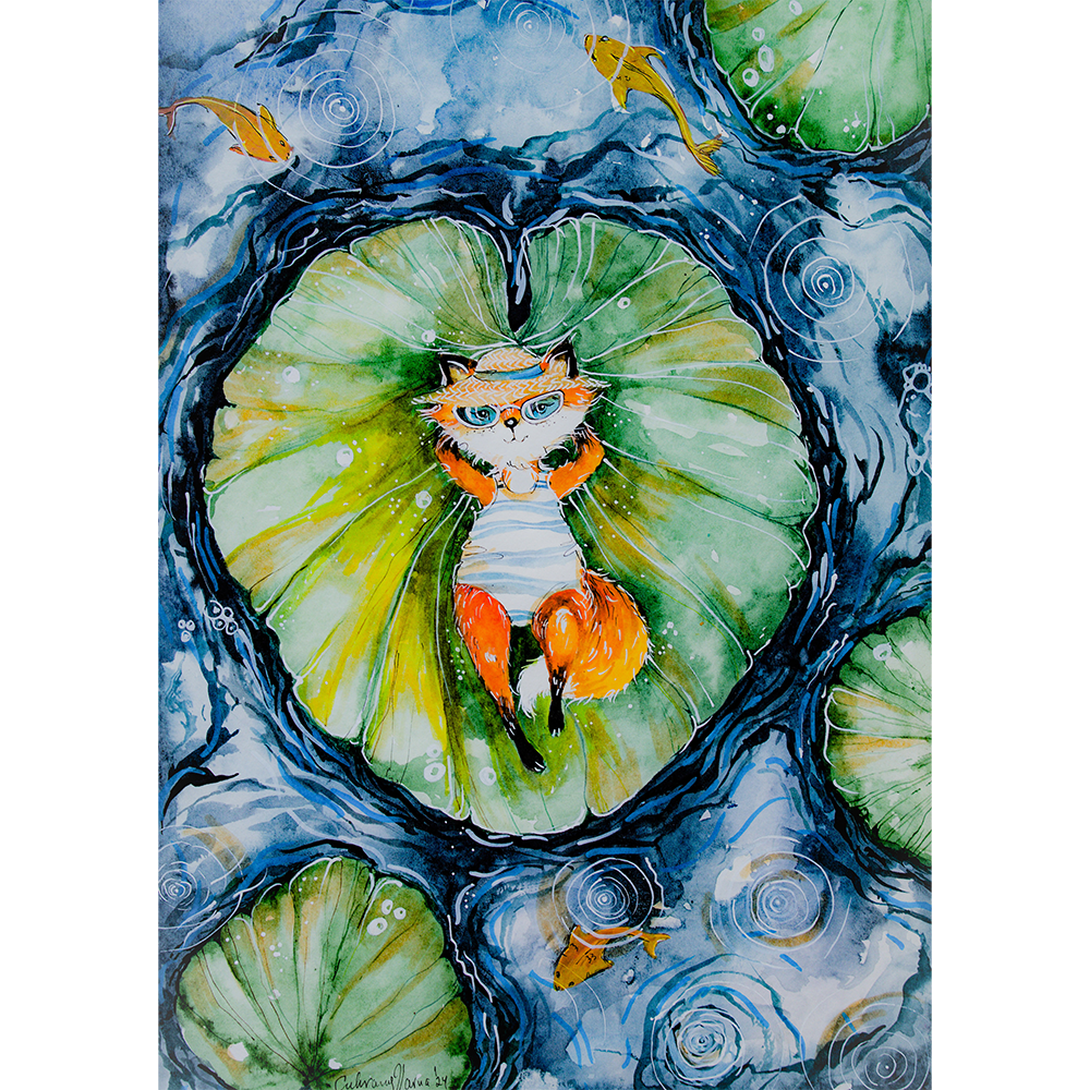 Fox on the Lily Pad