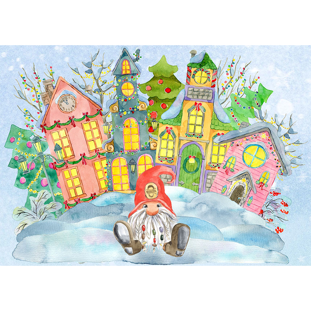 Dwarf by the Snowy Cottages