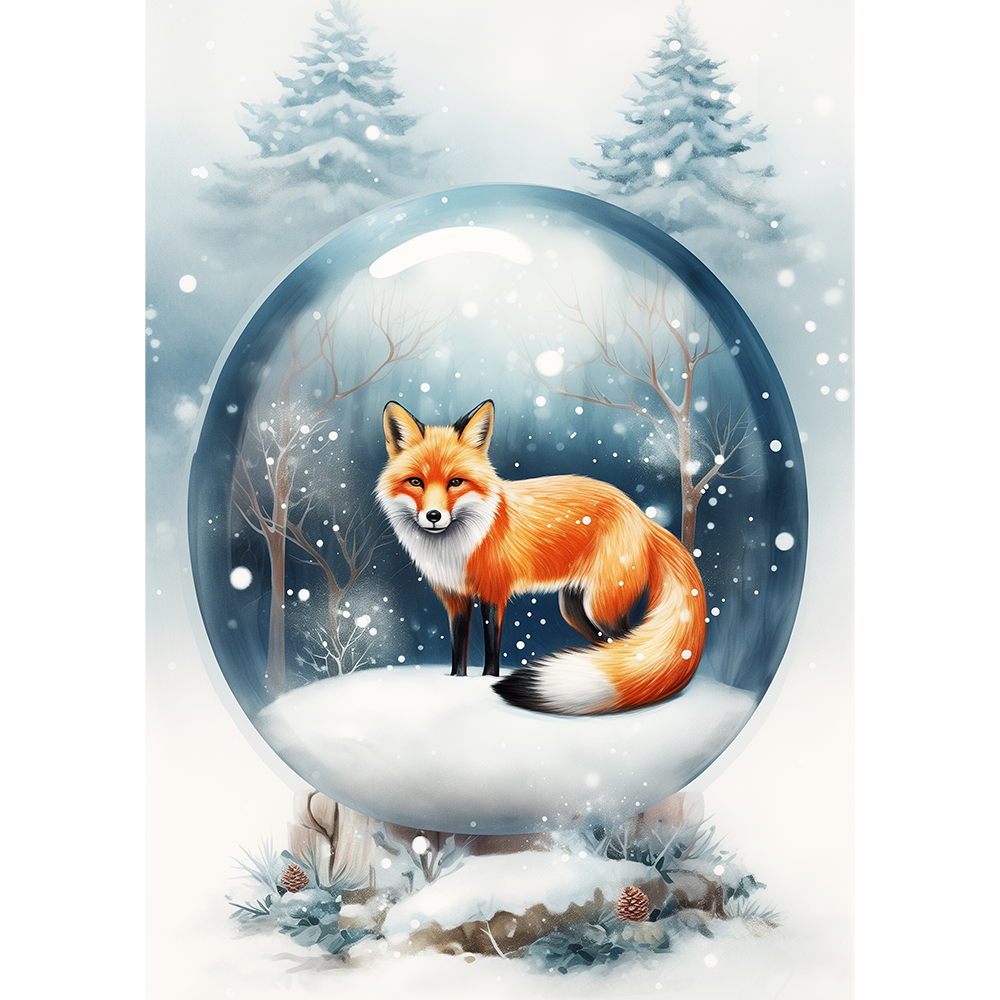 Fox in a Snow Globe