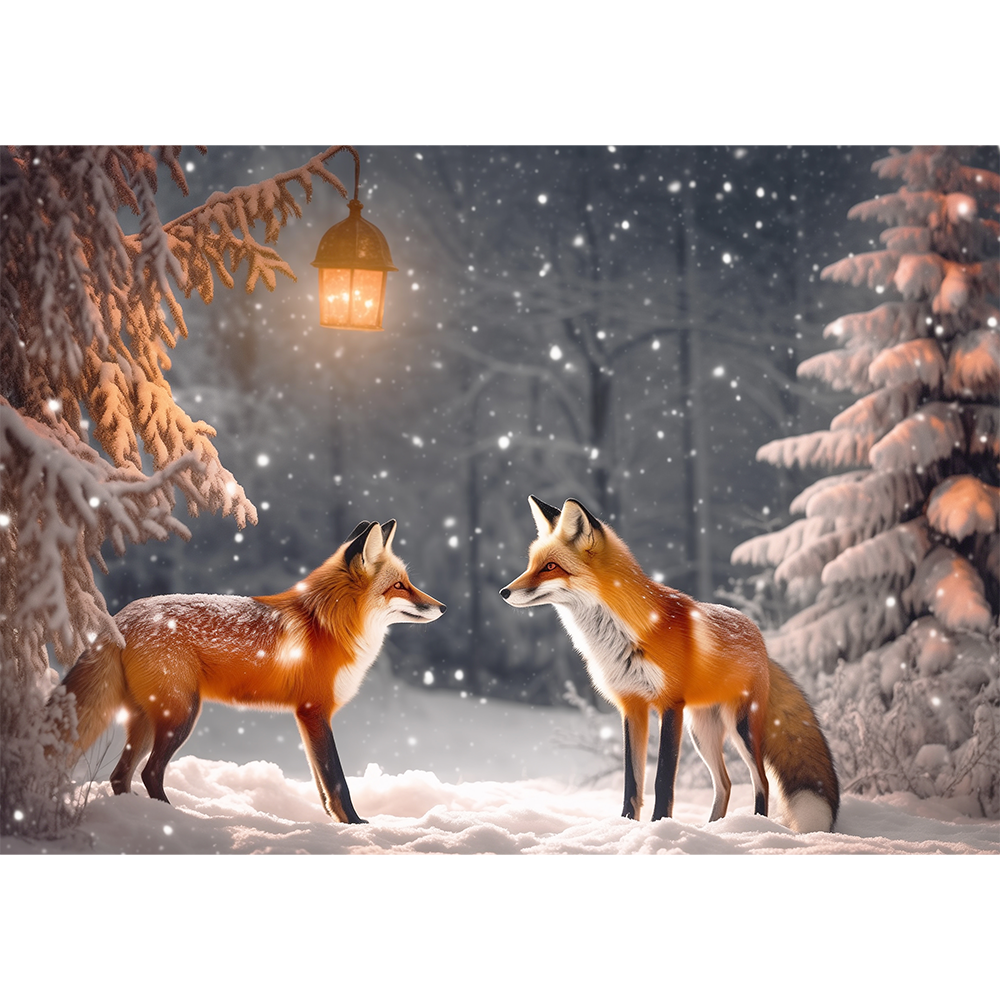 Foxes in a Winter Wonderland