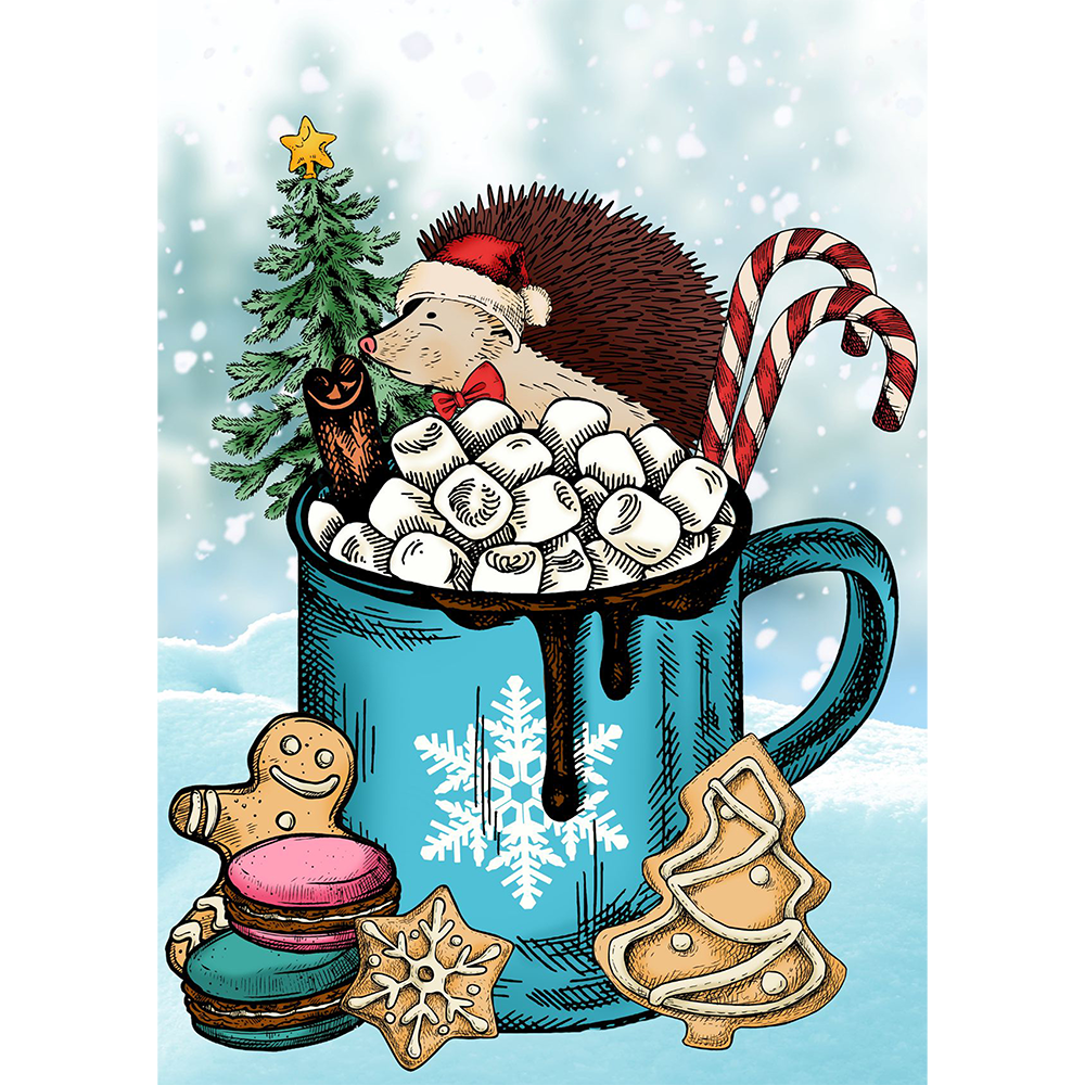 Christmas Mug. Hedgehog