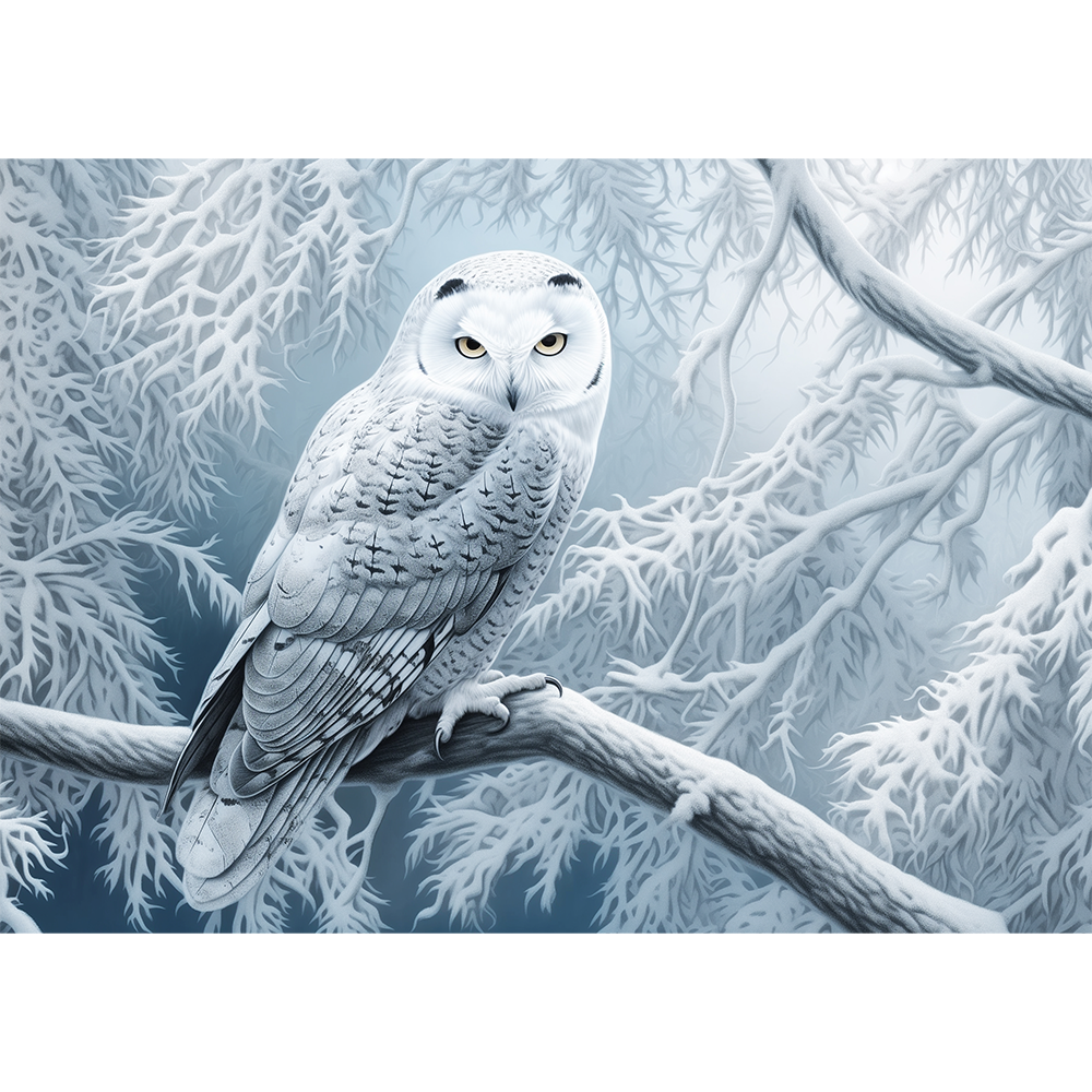 Owl Among Icy Branches