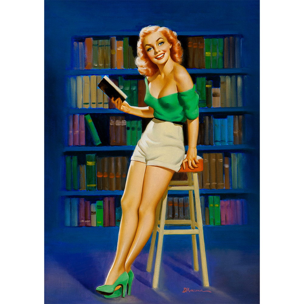Edward D'Ancona  - Pinup in Library