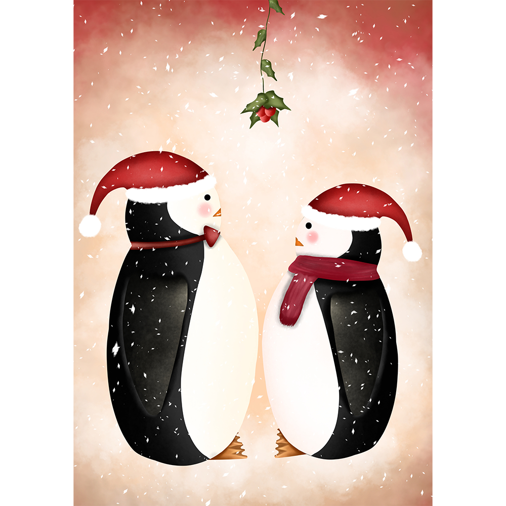 Christmas Penguins Dance Post Stone christmas-penguins-dance-post-stone