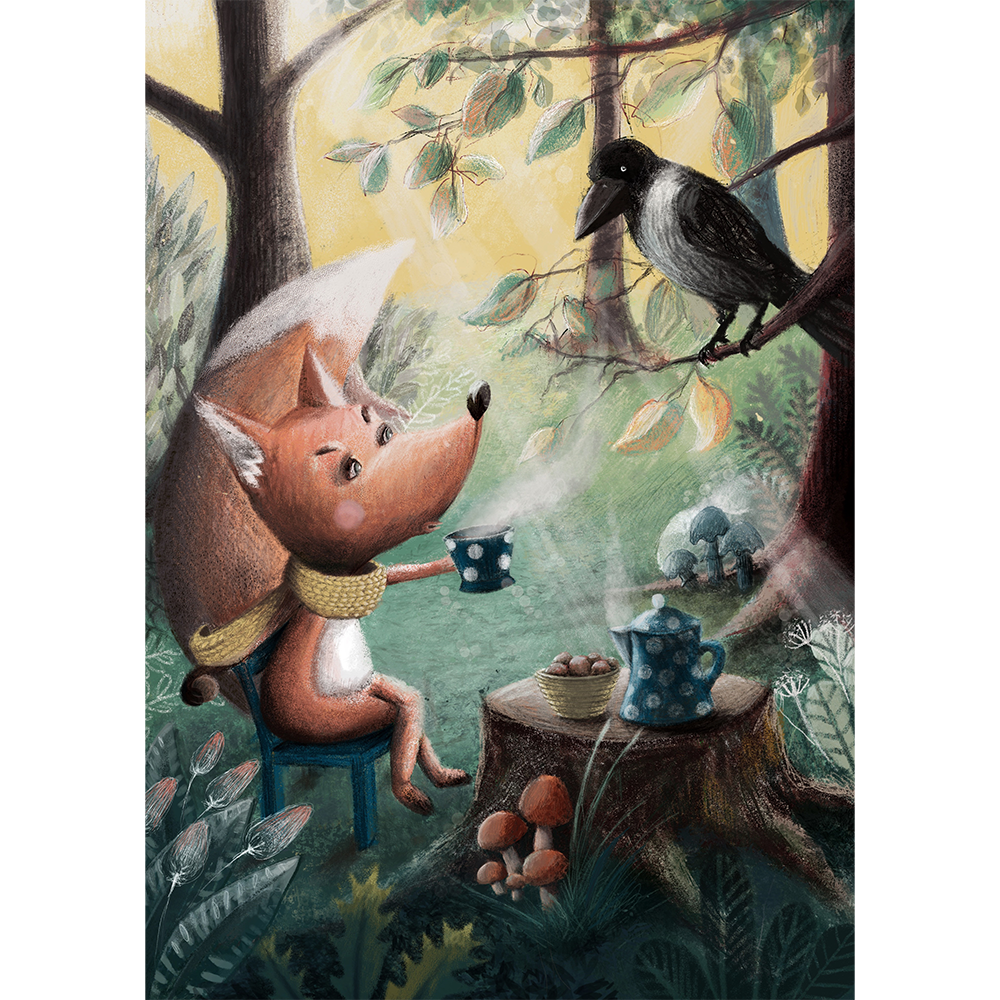 The Fox And The Crow Post Stone