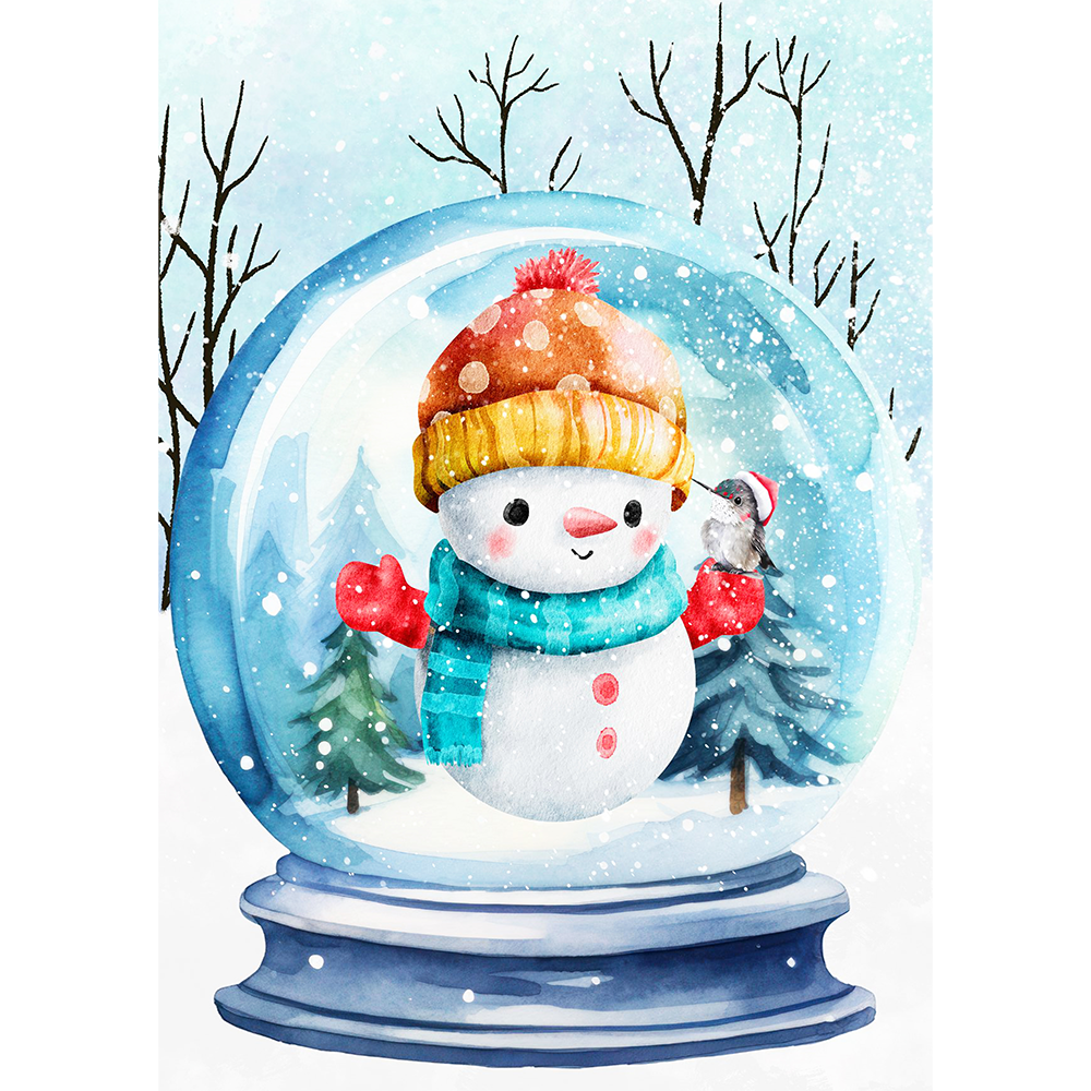 Snowman Dreams in a Globe