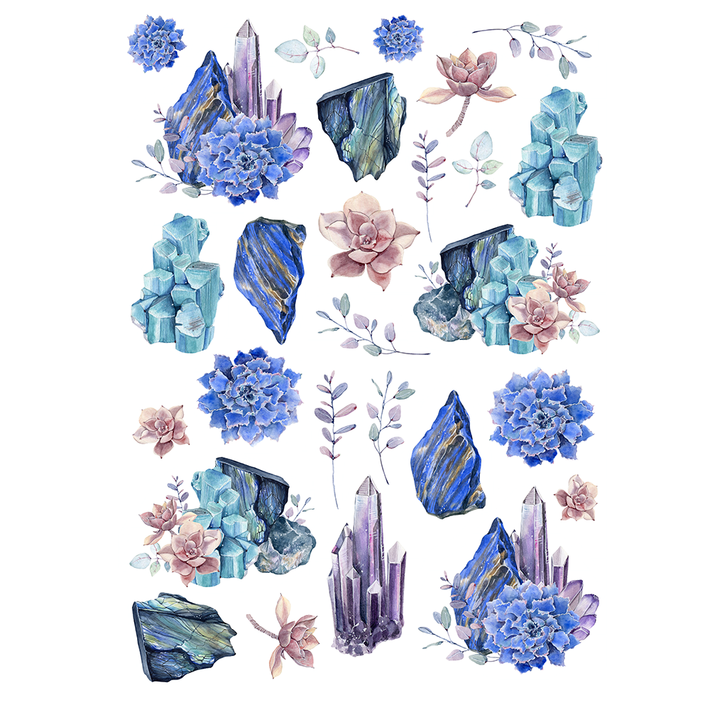 Sticker Sheet: Blooming Gemstones