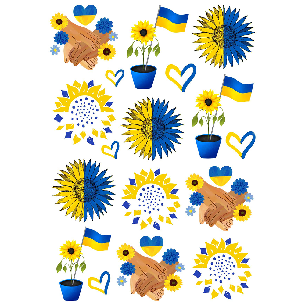 Sticker Sheet: Ukraine. Flowers