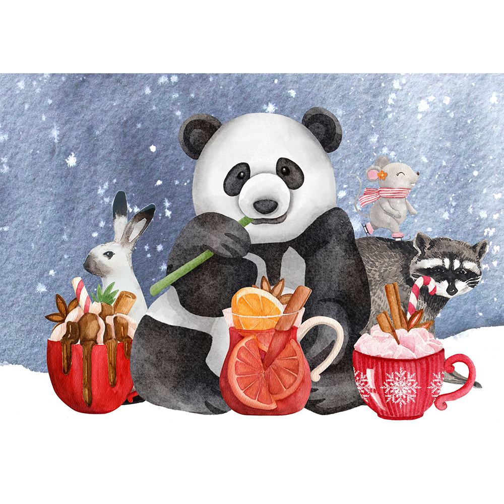 A Panda in a Festive Mood