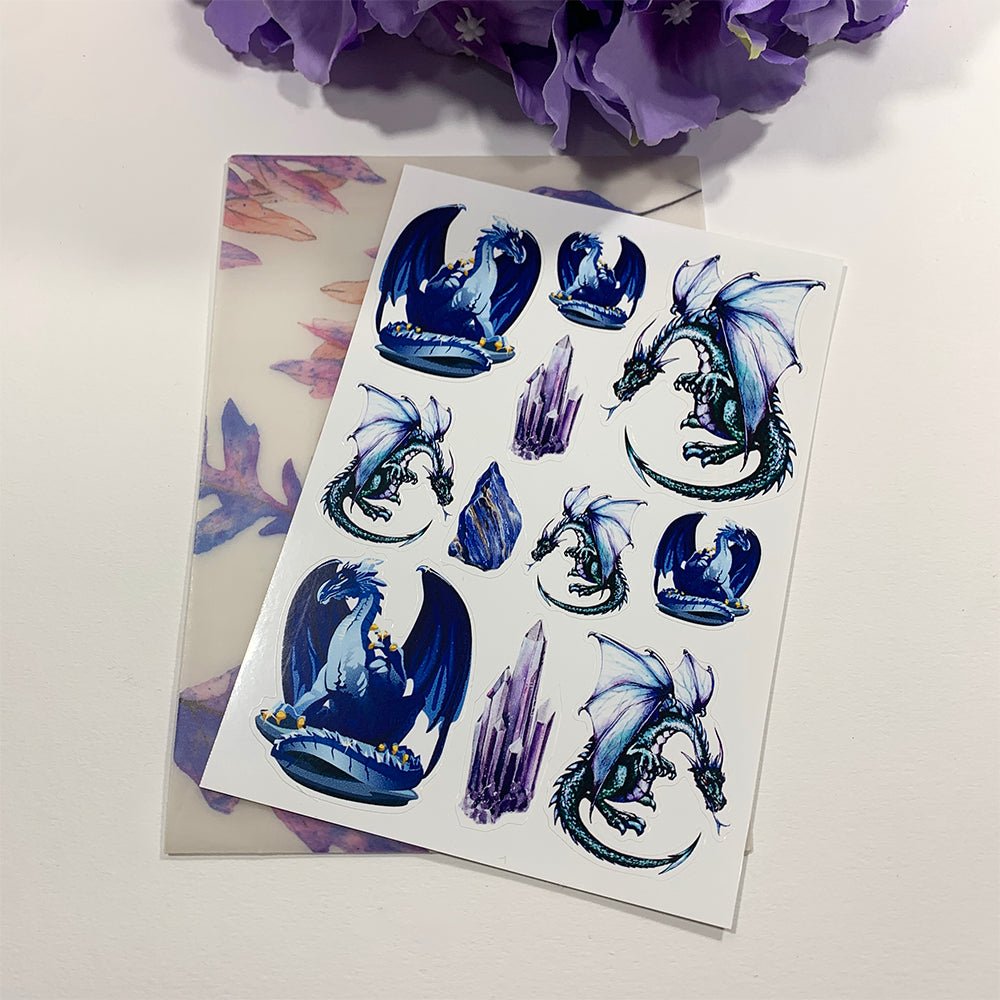 Sticker Sheet: Dragons & Gems