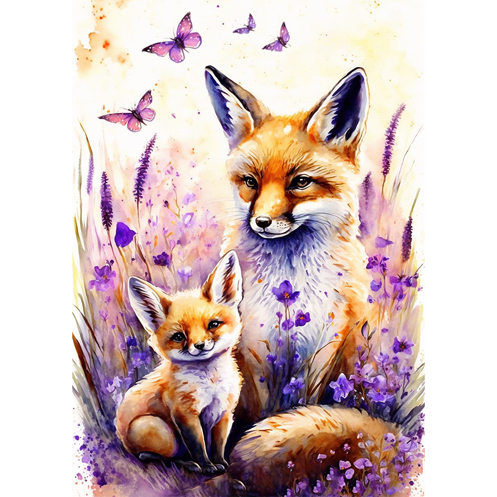 Foxes in Lavender Fields
