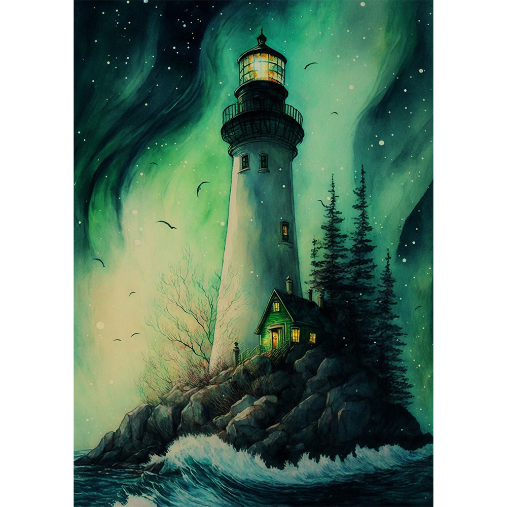 Lighthouse in the Aurora Borealis
