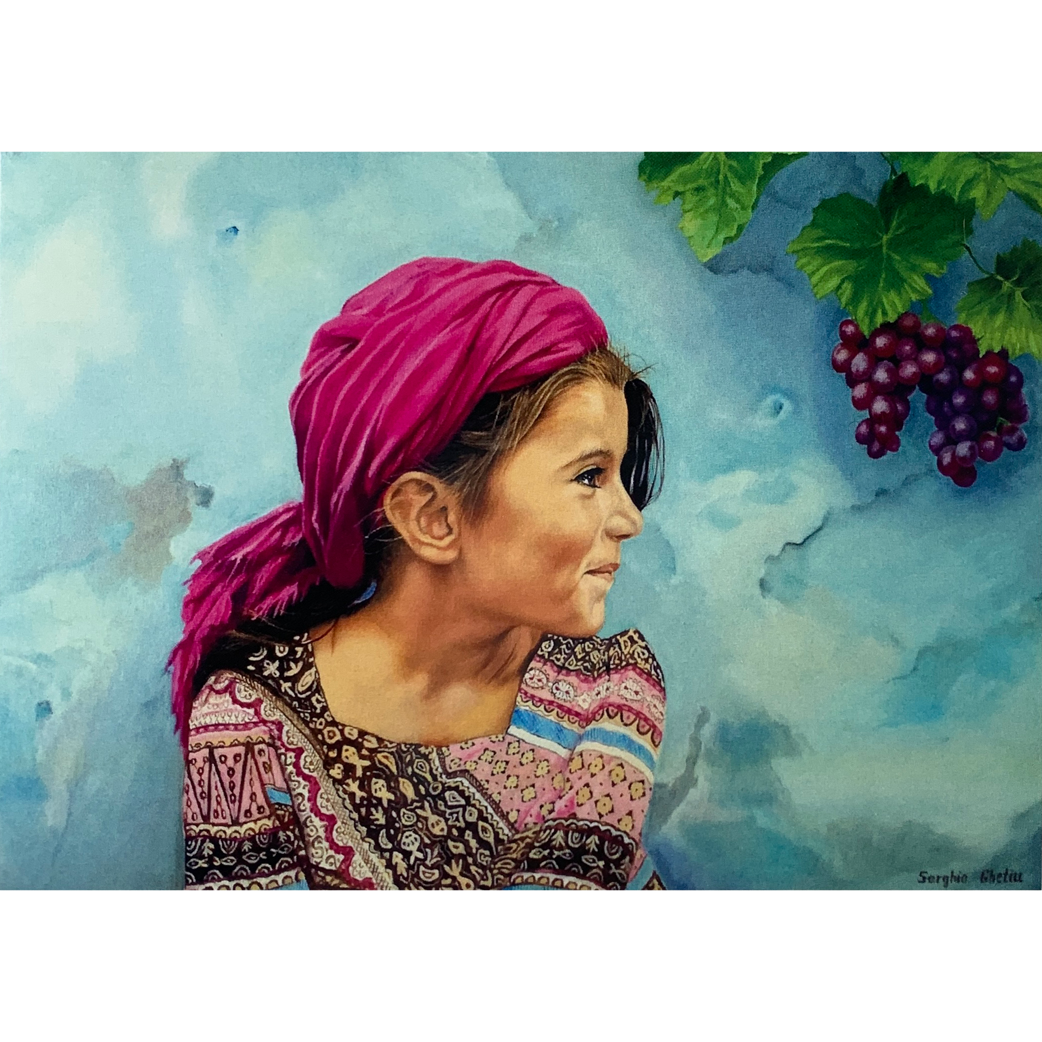 The Gipsy Girl with Grapes in the Background