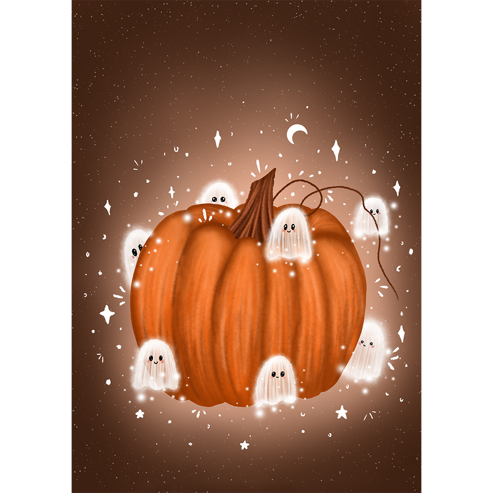 Pumpkins With Ghost