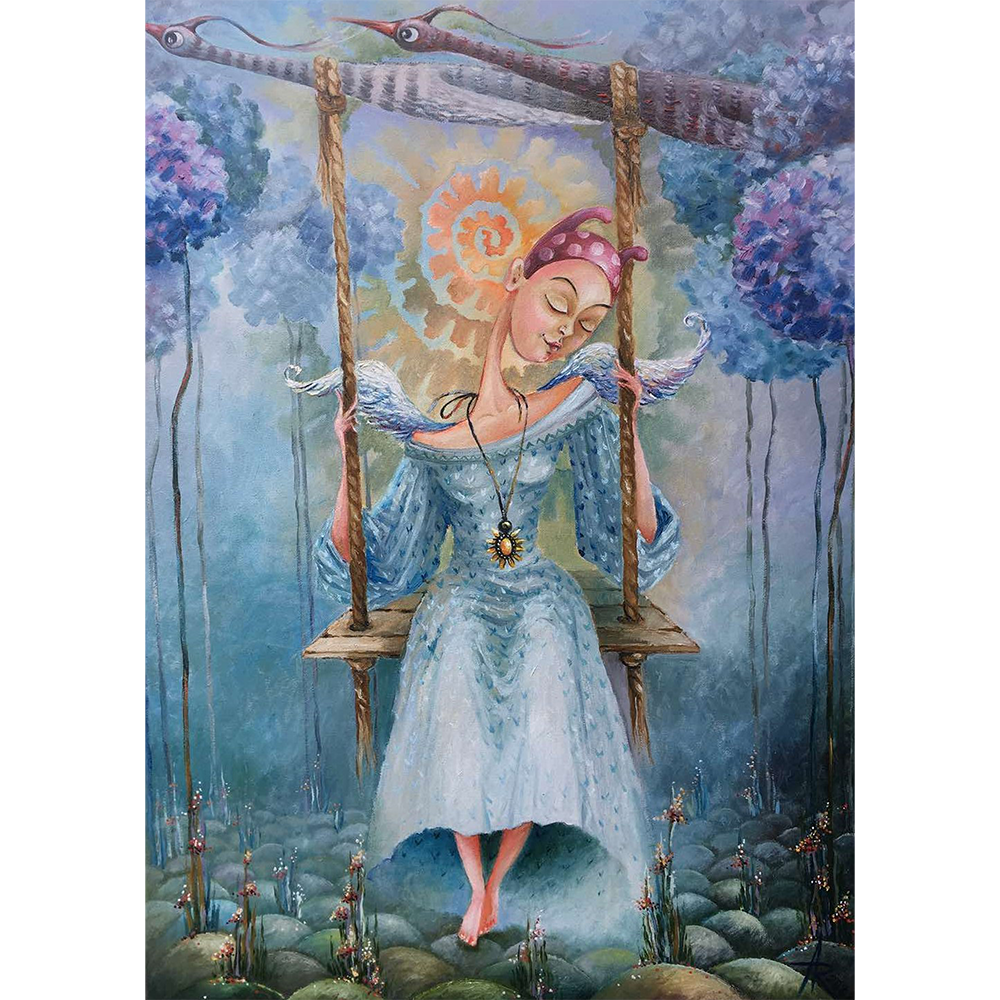 Winged Swing Post Stone