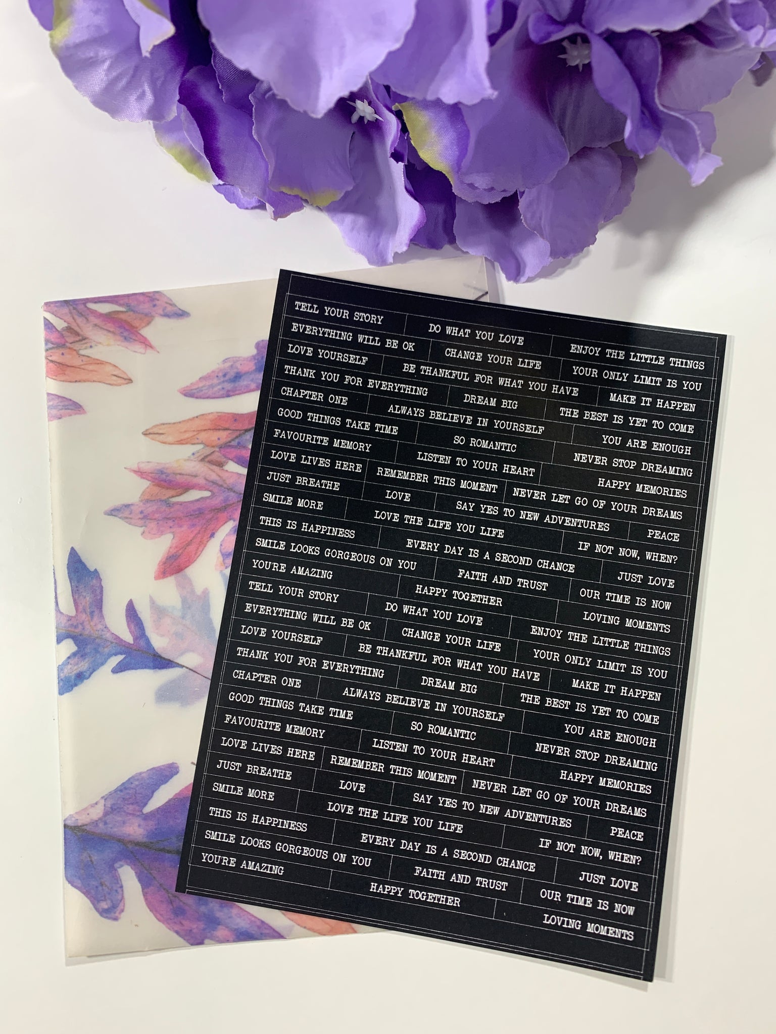 Sticker Sheet: Quotes in Black