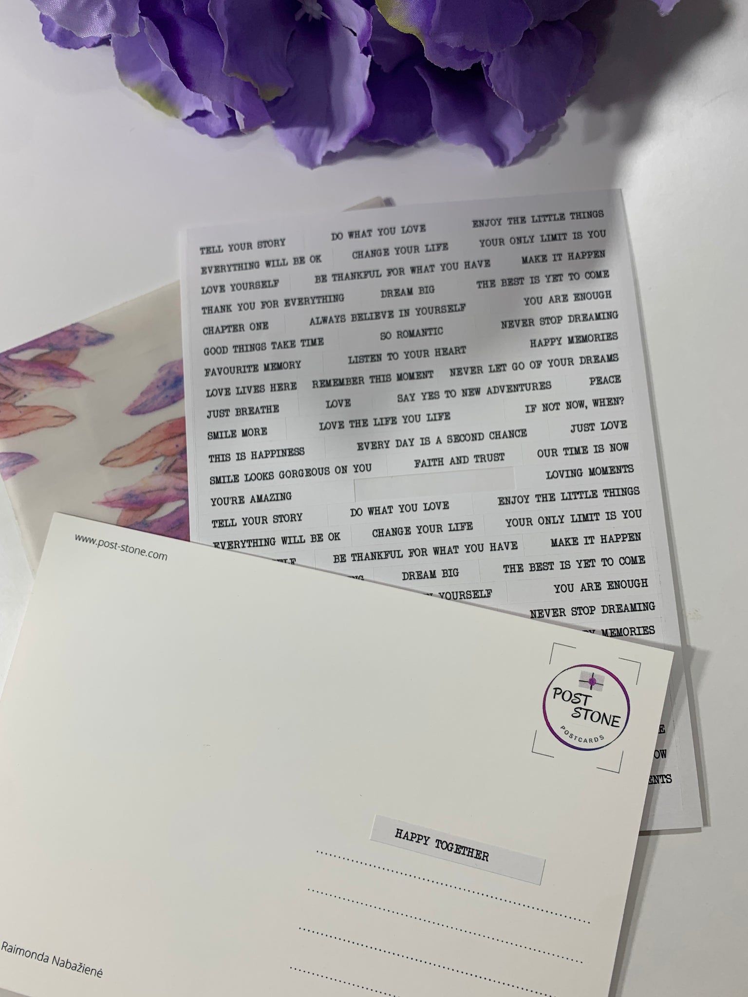 Sticker Sheet: Quotes in White